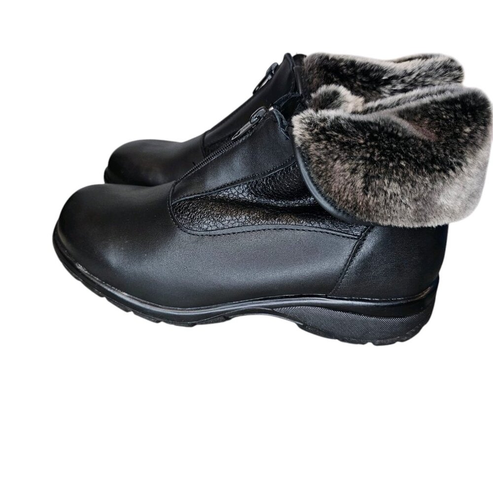 Toe Warmers Canada Womens Black Boots Waterproof Faux Fur Lined‎ Foldover Sz 9